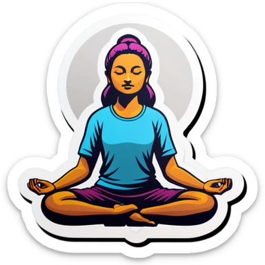 Girl meditating  sticker