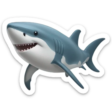 Deux requins qui mangent un dophin sticker