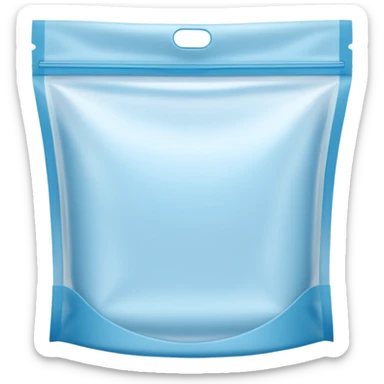 empty freezer bag, transparent, resealable, air inside, zipper seal, soft folds, light blue or clear, frosted, no food, label, or branding, soft lighting, emoji scale sticker