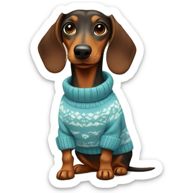 Dachshund wearing a sweater sticker
