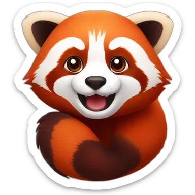 red panda with a red gg logo on the head sticker