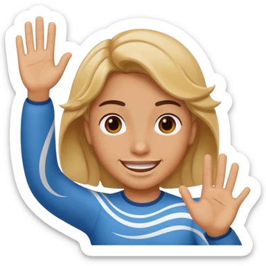 awkward smile with a wave sticker