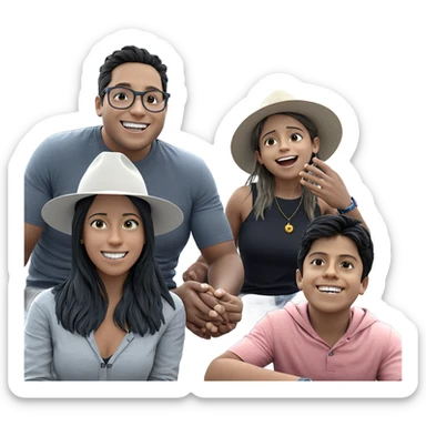 happy friends under cloudy sky sticker