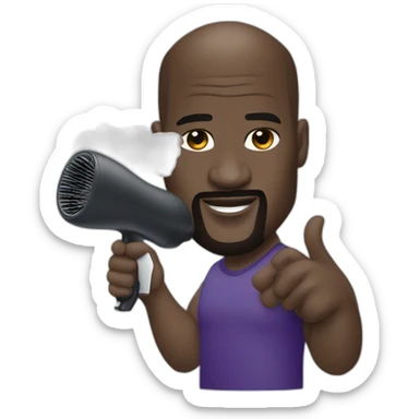 Shaquille o’neal with hairdryer sticker