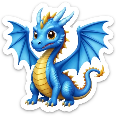Sky dragon colour in blue and looks cute , have wings  sticker