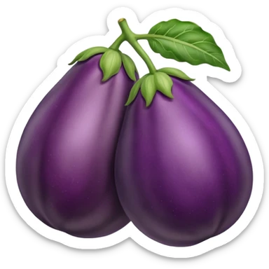 An eggplant rubbing a peach  sticker