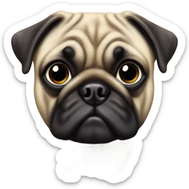 Male Brindle pug named Ezra sticker