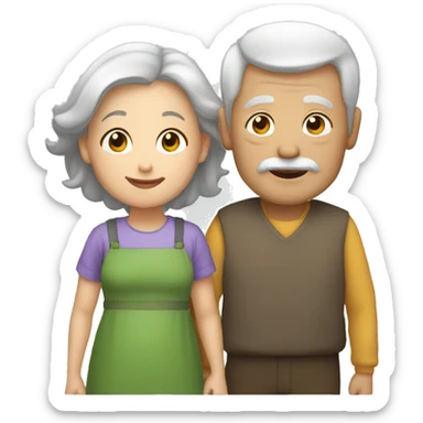 grandparents and grandchild sticker