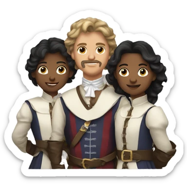 Three musketeers 2  women 1 male sticker
