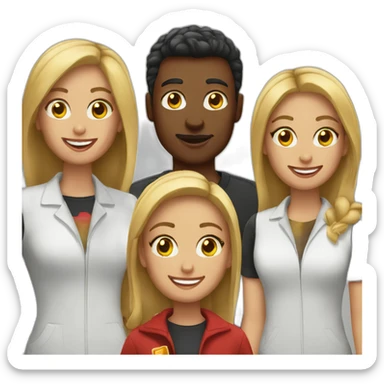 Friends crew working at McDonald's sticker