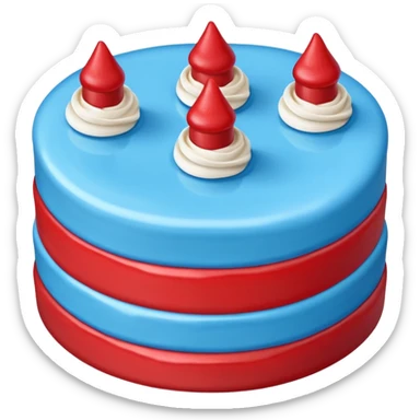 cake chart 98% blue 2% red sticker