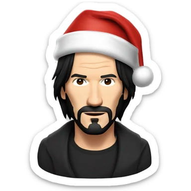 Keanu Reeves with santa hat sticker