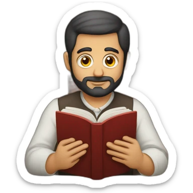 Armenian man reading book sticker