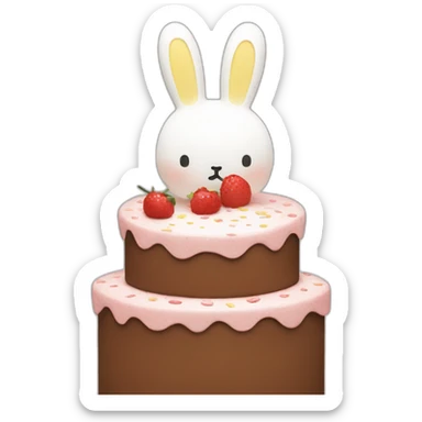 Miffy with cake sticker