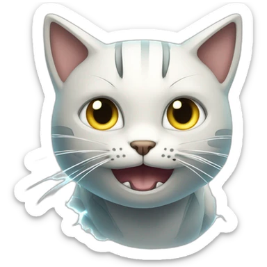 violently electrical discharge emit electricity cartoon cat like pokemon sticker