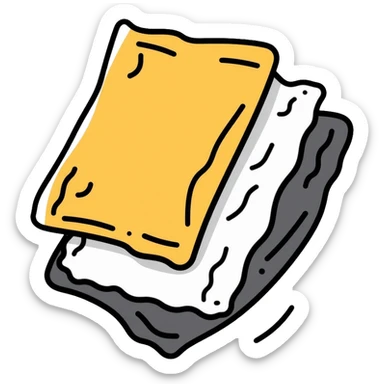 multicolored soundproofing sheets in yellow, white, black and gray with wavy pattern sticker