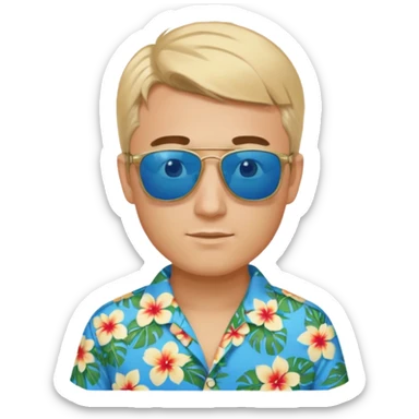 Charlie kirk with blonde hair and Blue eyes on epstein island but make hi really look like Charlie kirk sticker