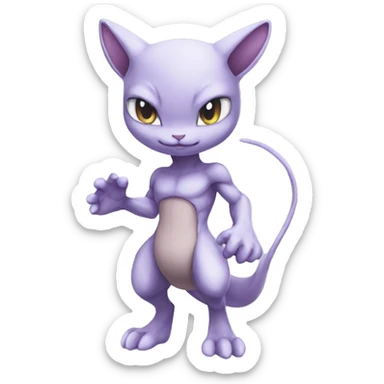 Chibi Anthro Mewtwo-Pokémon full body sticker