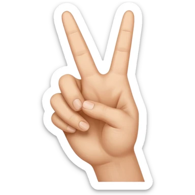Hand making V sign backwards sticker