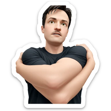 confident boy in black shirt sticker