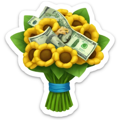 Money bouquet sticker