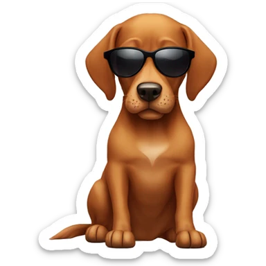 viszla dog with sunglass sticker