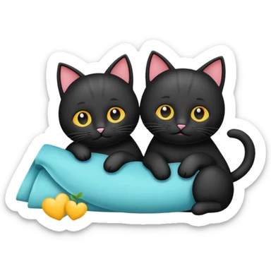 get well soon with black cats and Stu sign sticker