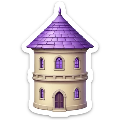 single exile tower with purple roof and cream walls sticker