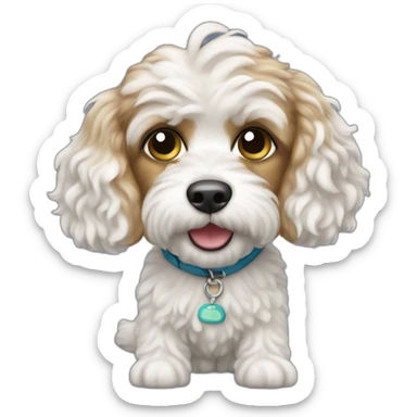 White Cavapoo Tour Guide  sticker