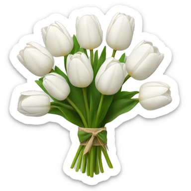 white tulip bouquet  sticker