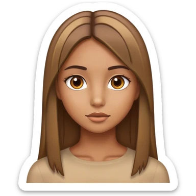 Tan girl with straight hair with highlights sticker