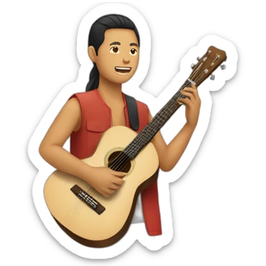 southeast asian people playing guitar sticker