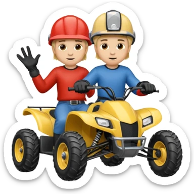 Can you make 2 blonde boys kids riding four wheelers sticker