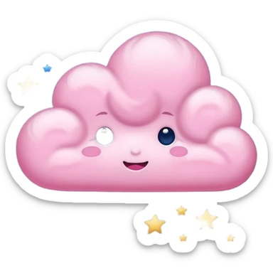 pink cloud in the night sky sticker