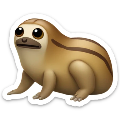 slug with a sloth head sticker