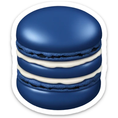 Realistic navy blue macaroon sticker