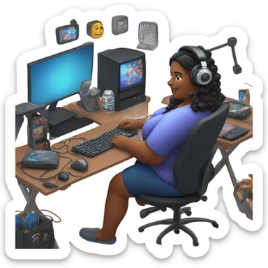 Fat person streaming on twitch sticker