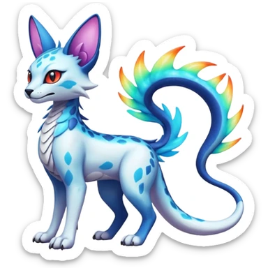 Neon Vibrant Pulsating Trail-glowing Chromatic Trico-Serval-Absol-Salamence-Silvally-Dragon-Snake-fusion-hybrid sticker