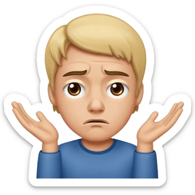 frowny face shrug sticker