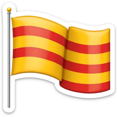 What emoji of flag which includes 50% yellow strip top nd bottom 50%red flag sticker