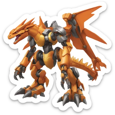 Mechanical Tyrantrum-Charizard-Medabot-Mecha full body sticker