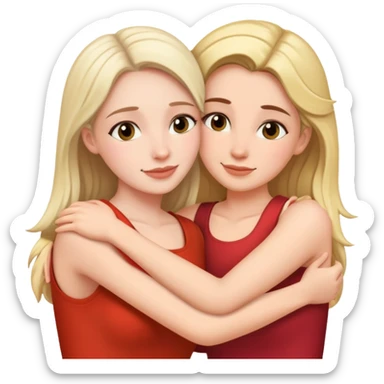 nde women hugging sticker