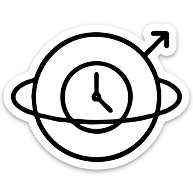 Planet Neptune with a clock inside of it sticker