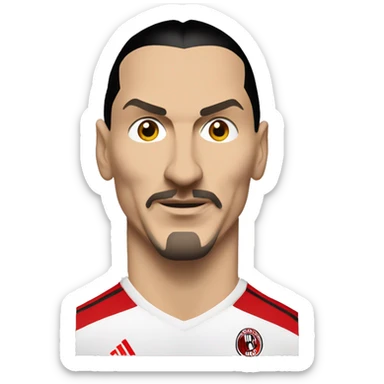 Zlatan ibrahimovic in ac milanjrsey sticker