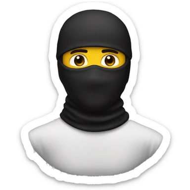 Man with a ninja balaclava sticker