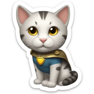 A super hero cat sticker