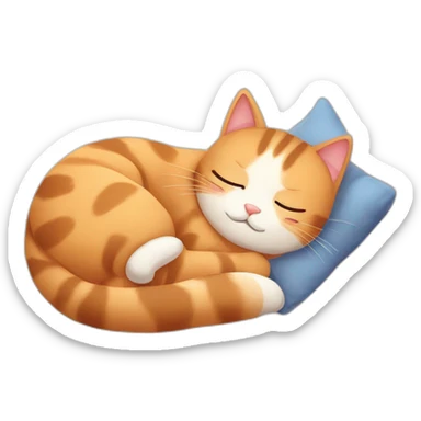cute cat snuggeling boyfriend cat inf bed for sleep sticker