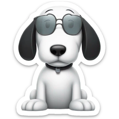 Snoopy as a tech guru sticker