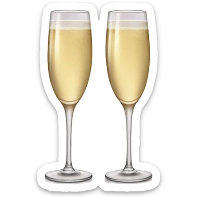 Two glasses of champagne cheering with burgundy bows sticker