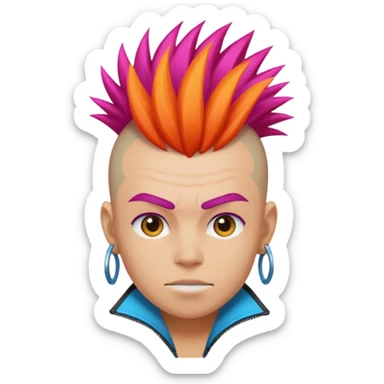 extreme mohawk person sticker